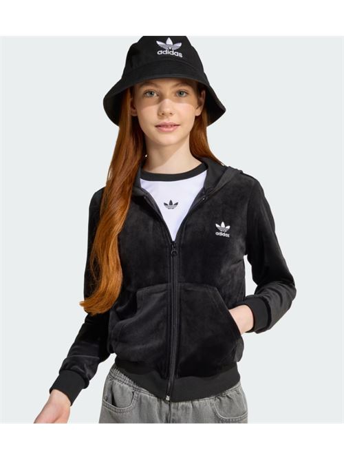 velour hoodie ADIDAS ORIGINAL | JX2845BLACK/WHITE